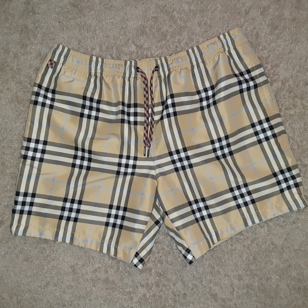 MEN'S BURBERRY CLASSIC CHECK PRINT SWIM TRUNKS